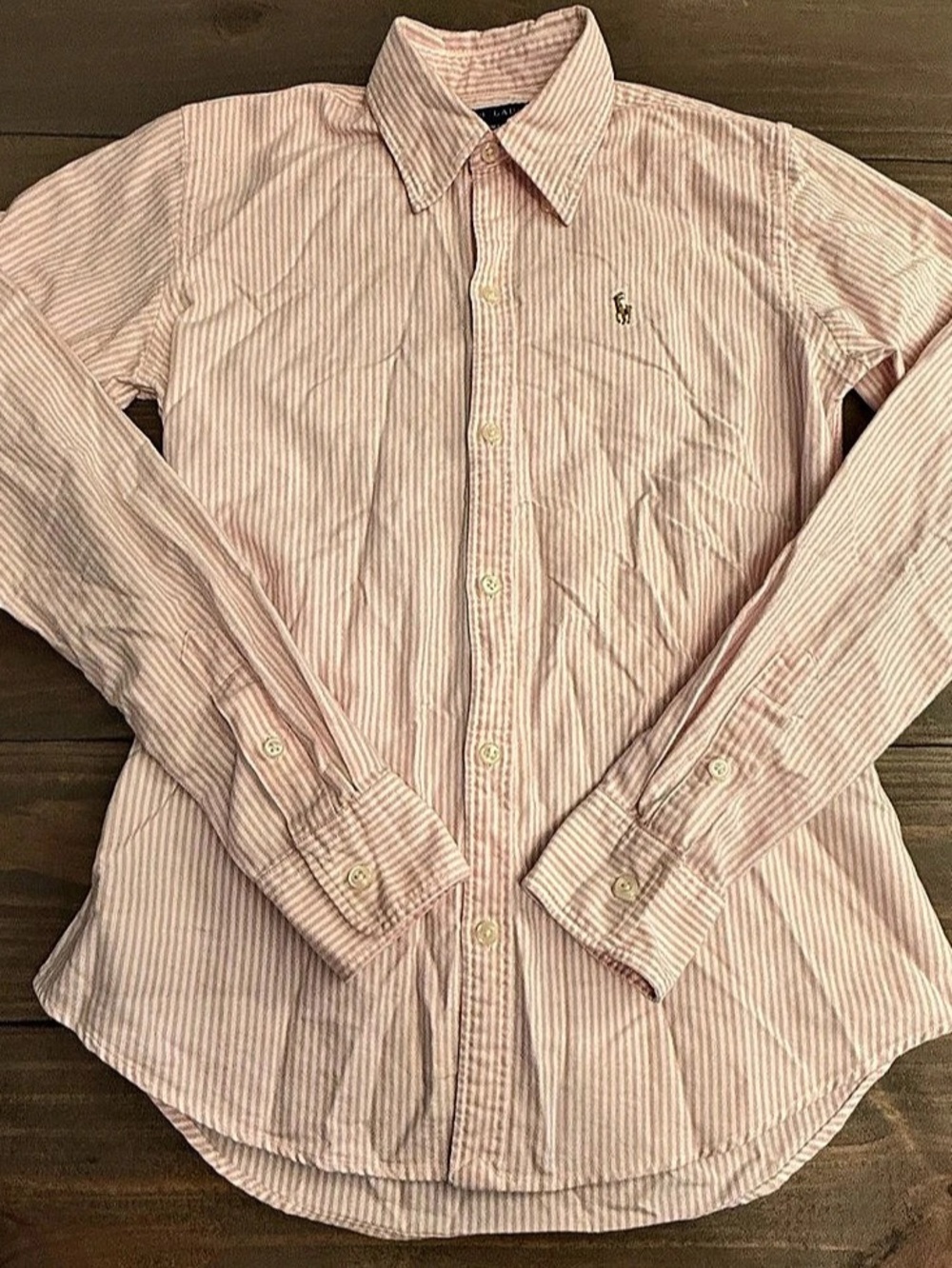 Ralph Lauren Slim Fit Striped Cotton Shirt Size 2